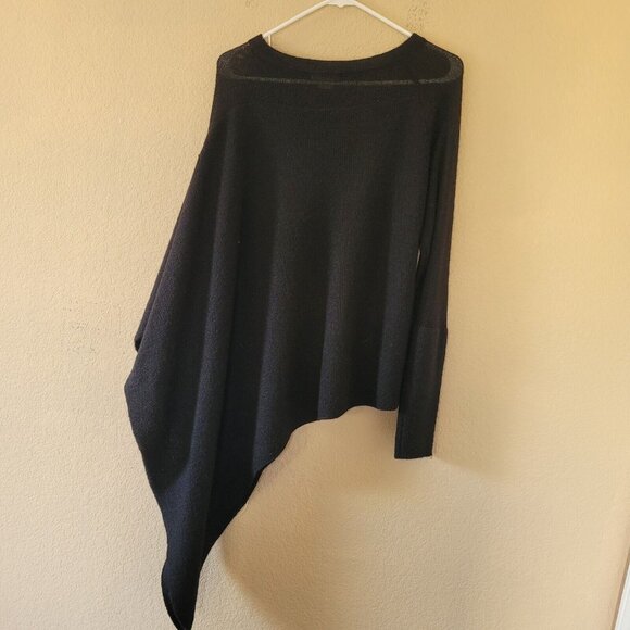 Helmut Lang Black Asymmetrical Alpaca Poncho Rare - Picture 5 of 5
